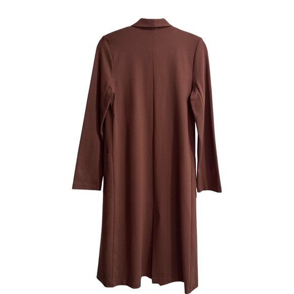 Ripley Rader Size XS Chocolate Brown Ponte Knit Smoking Jacket Tailored Capsule - Picture 5 of 11